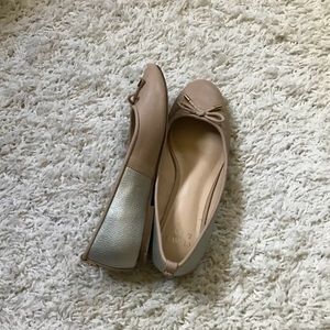 Nude&silver flats